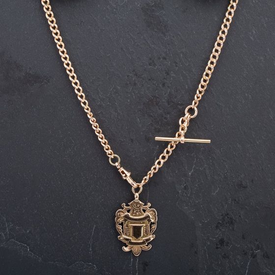 Second Hand Rose Gold 14 Inch Graduated Link Traditional Albert Chain 4104302