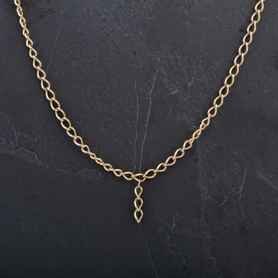 Second Hand 9ct Yellow Gold 22 Inch Curb Albert Chain 4104314