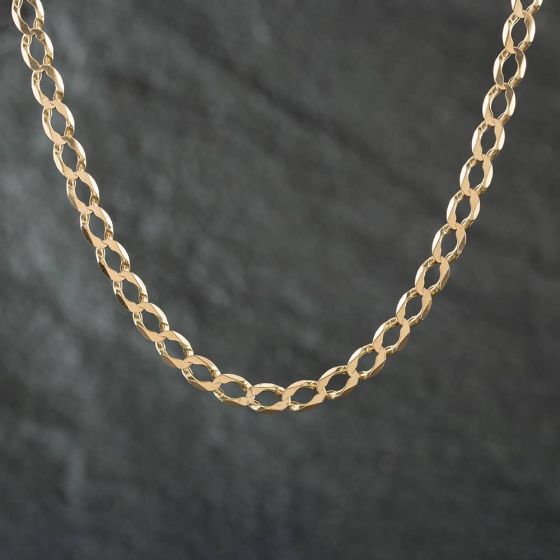 Second Hand 9ct Yellow Gold 25 Inch Curb Chain 4104676