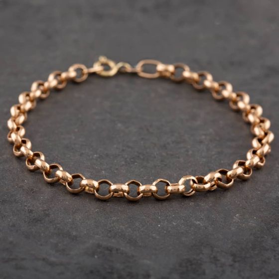 Second Hand 9ct Yellow Gold Round Belcher Chain Bracelet 41051004