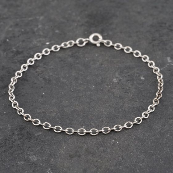 Second Hand 18ct White Gold 7.5 Inch Trace Chain Bracelet 41051093