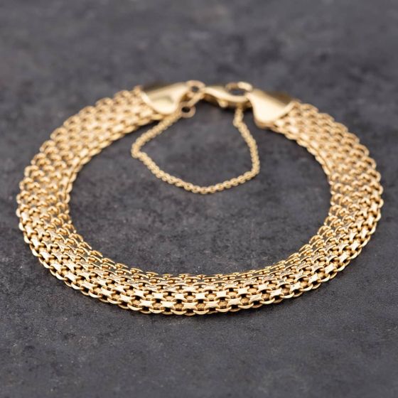 Second Hand 9ct Yellow Gold 7.5 Inch Mesh Chain Bracelet 41061162