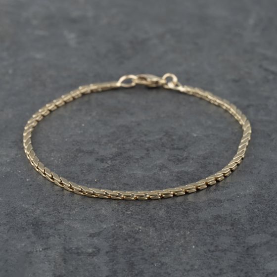Second Hand 9ct Yellow Gold Flexible Fancy 7.5 Inch Chain Bracelet 41061271