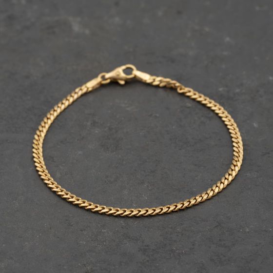 Second Hand 9ct Yellow Gold 7 Inch Curb Chain Bracelet 41061282