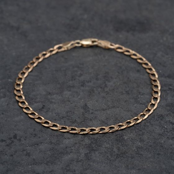 Second Hand 9ct Yellow Gold 7.5 Inch Curb Chain Bracelet 41061308