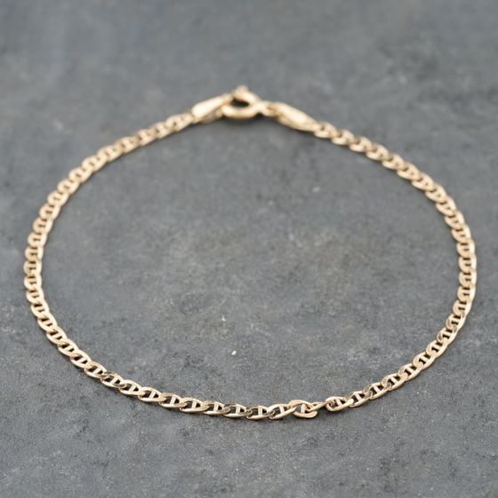 Second Hand 9ct Yellow Gold 7.5 Inch Anchor Chain Bracelet 41061318