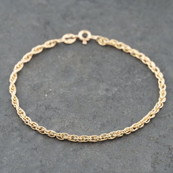 Second Hand 9ct Yellow Gold 7 Inch Prince Of Wales Chain Bracelet 41061319