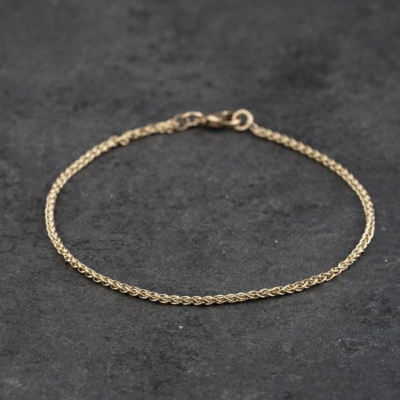 Second Hand 9ct Yellow Gold 7.5 Inch Spiga Chain Bracelet 41061335