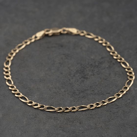 Second Hand 9ct Yellow Gold 7.5 Inch Figaro Chain Bracelet 41061364