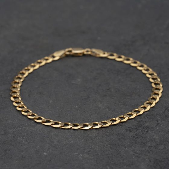 Second Hand 9ct Yellow Gold 7.5 Inch Curb Chain Bracelet 41061365