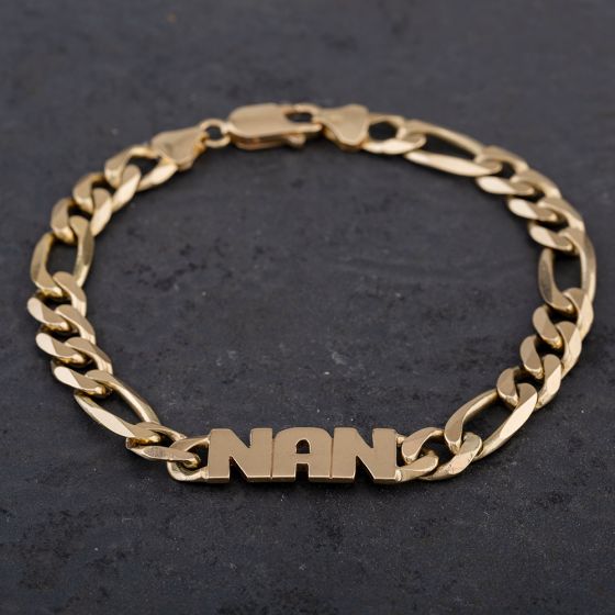 Second Hand 9ct Yellow Gold 9 Inch Figaro NAN Bracelet 4107001