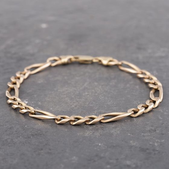 Second Hand 9ct Yellow Gold 3+1 9.5 Inch Chain Bracelet 41081163