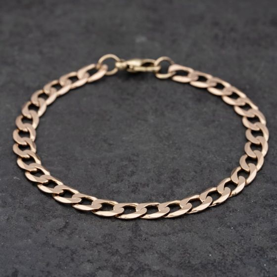 Second Hand 9ct Yellow Gold 8 Inch Curb Chain Bracelet 41081166