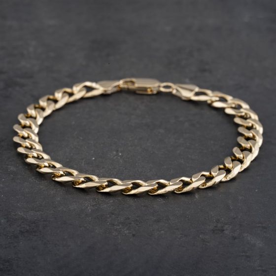 Second Hand 9ct Yellow Gold 9 Inch Curb Chain Bracelet 41081168
