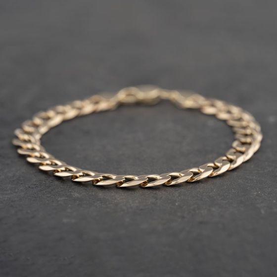 Second Hand 9ct Yellow Gold 9 Inch Curb Chain Bracelet 41081180