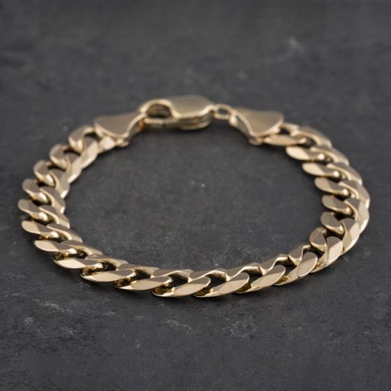 Second Hand 9ct Yellow Gold 7 Inch Curb Chain Bracelet 41081201