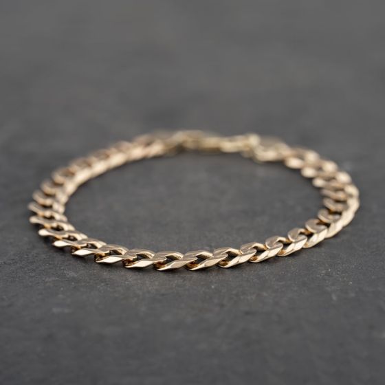 Second Hand 9ct Yellow Gold 8.5 Inch Curb Chain Bracelet 41081211