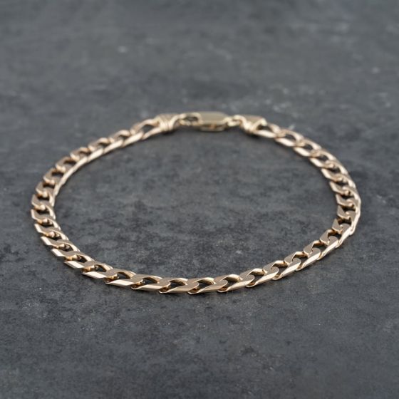 Second Hand 9ct Yellow Gold 8 Inch Curb Chain Bracelet 41081227