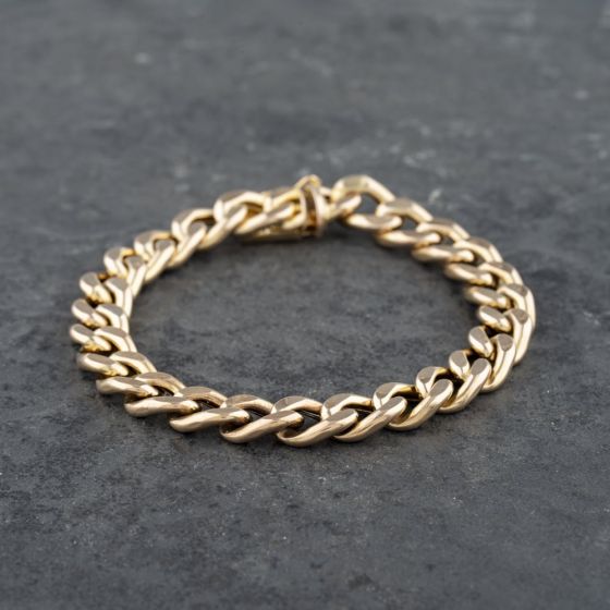 Second Hand 9ct Yellow Gold 7 Inch Curb Chain Bracelet 41081229
