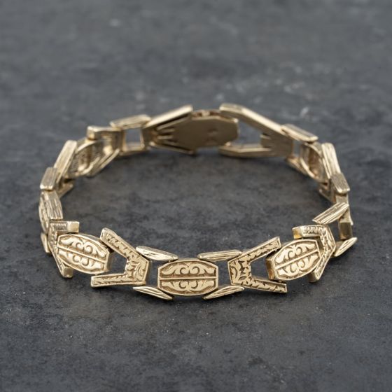 Second Hand 9ct Yellow Gold Flexible Fancy 7.5 Inch Chain Bracelet 41081232