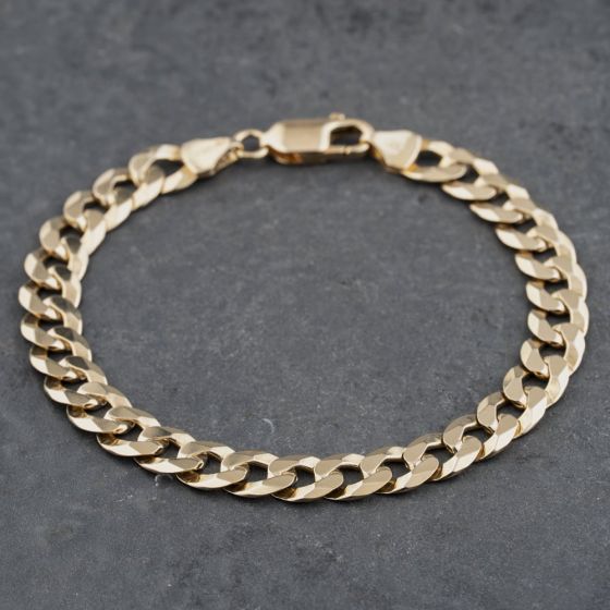 Second Hand 9ct Yellow Gold Filed 8.5 Inch Curb Chain Bracelet 41081239