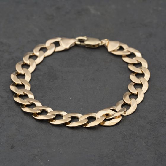 Second Hand 9ct Yellow Gold 8.5 Inch Curb Chain Bracelet 41081245