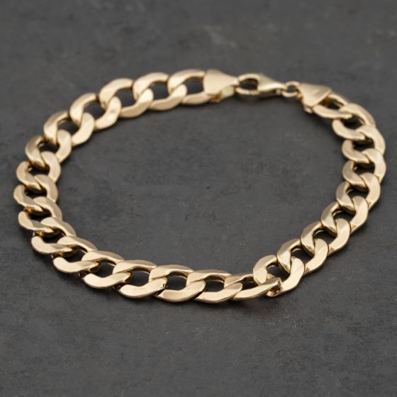 Second Hand 9ct Yellow Gold 8.5 Inch Curb Chain Bracelet 41081248