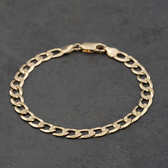 Second Hand 9ct Yellow Gold 7.5 Inch Curb Chain Bracelet 41081250