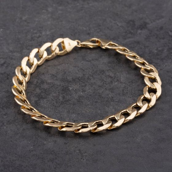 Second Hand 9ct Yellow Gold 8.5 Inch Curb Bracelet 41081270