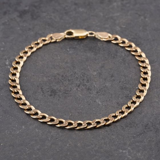 Second Hand 9ct Yellow Gold 8.5 Inch Curb Chain Bracelet 41081271