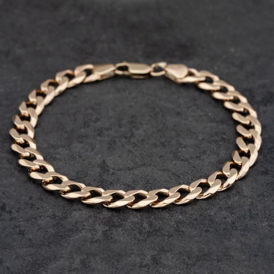 Second Hand 9ct Yellow Gold 8.5 Inch Curb Chain Bracelet 41081278
