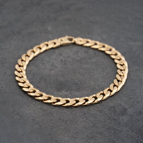 Second Hand 9ct Yellow Gold 8.5 Inch Curb Chain Bracelet 41081284
