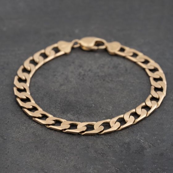 Second Hand 9ct Yellow Gold 8.5 Inch Curb Chain Bracelet 41081285