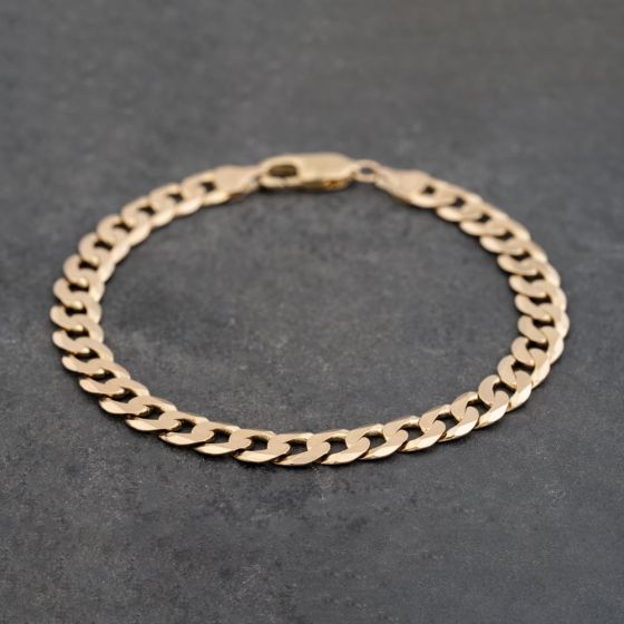 Second Hand 9ct Yellow Gold 8.5 Inch Curb Chain Bracelet 41081287