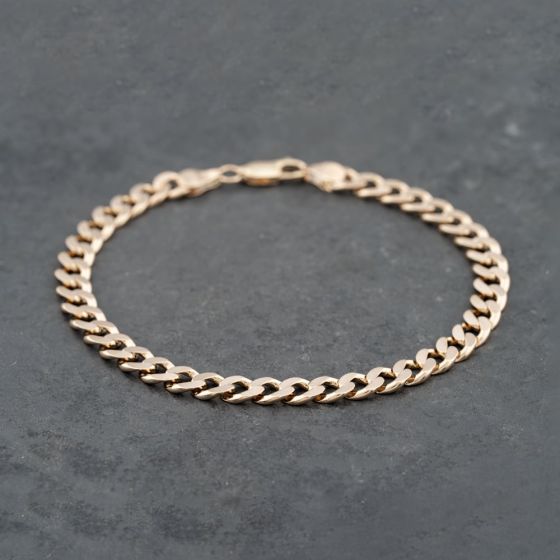 Second Hand 9ct Yellow Gold 9 Inch Curb Chain Bracelet 41081291