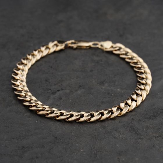 Second Hand 9ct Yellow Gold 8 Inch Curb Chain Bracelet 41081294