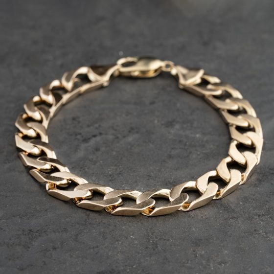 Second Hand 9ct Yellow Gold 8.5 Inch Curb Chain Bracelet 41081295