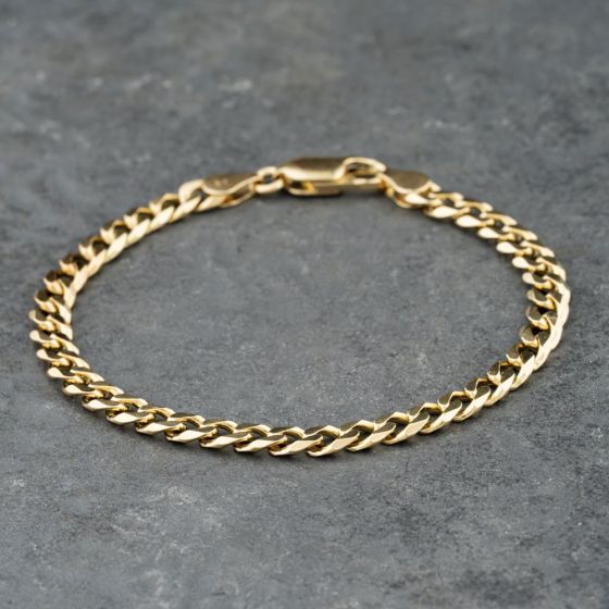 Second Hand 9ct Yellow Gold 7.5 Inch Curb Chain Bracelet 41081297