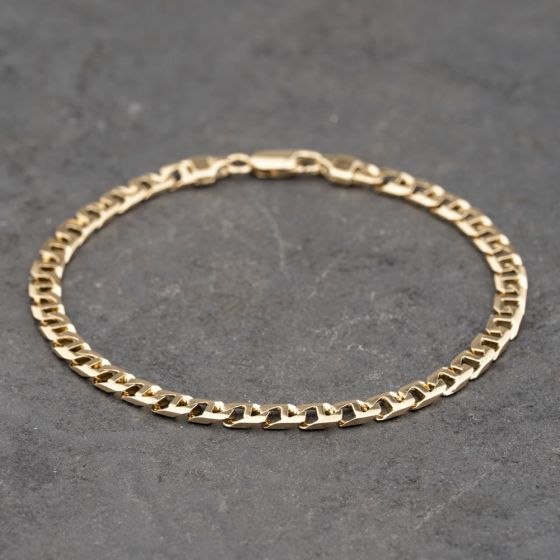 Second Hand 9ct Yellow Gold 8 Inch Anchor Chain Bracelet 41081301