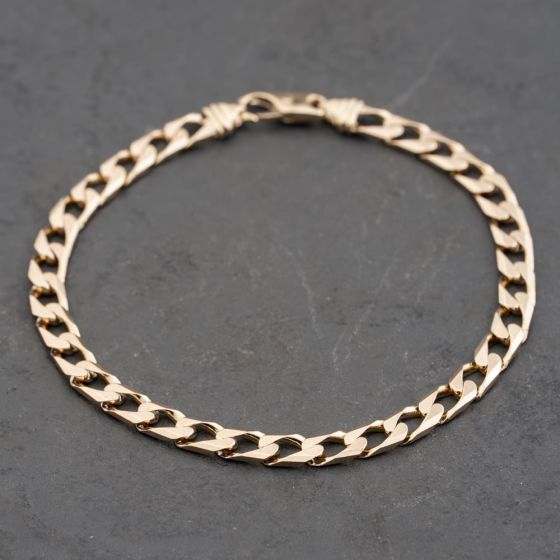 Second Hand 9ct Yellow Gold 8.5 Inch Curb Chain Bracelet 41081302