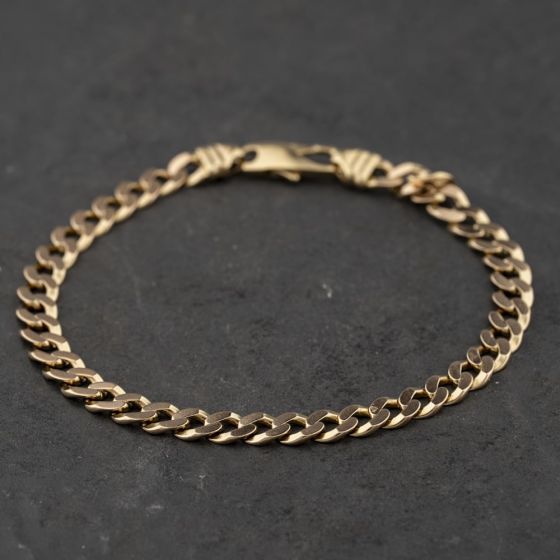 Second Hand 9ct Yellow Gold 9 Inch Curb Chain Bracelet 41081307
