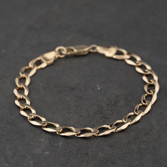 Second Hand 9ct Yellow Gold 8.5 Inch Curb Chain Bracelet 41081308