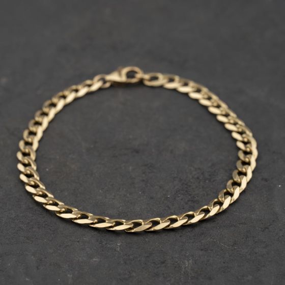 Second Hand 9ct Yellow Gold 8.5 Inch Curb Chain Bracelet 41081310