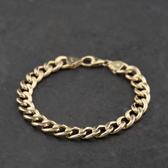 Second Hand 9ct Yellow Gold 8 Inch Curb Chain Bracelet 41081312