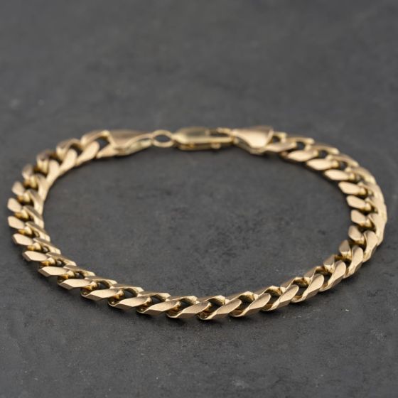 Second Hand 9ct Yellow Gold 9.5 Inch Curb Chain Bracelet 41081314