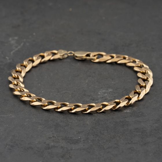 Second Hand 9ct Yellow Gold 9 Inch Curb Chain Bracelet 41081330