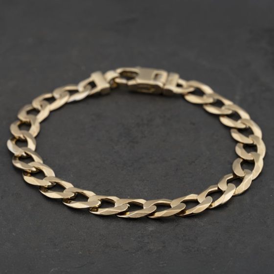 Second Hand 9ct Yellow Gold 9.5 Inch Curb Chain Bracelet 41081336