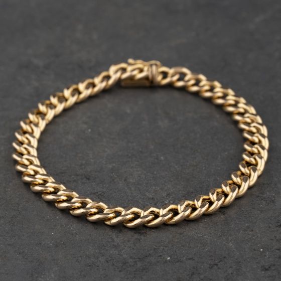 Second Hand 9ct Yellow Gold 8 Inch Curb Chain Bracelet 41081339