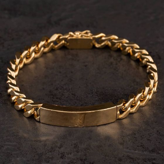 Second Hand 9ct Yellow Gold 8 Inch Identity Bracelet 4108965