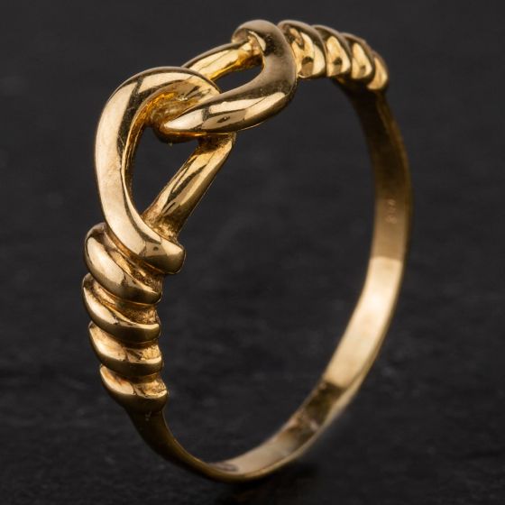 Second Hand 14ct Yellow Gold Fancy Knotted Rope Ring 4109827